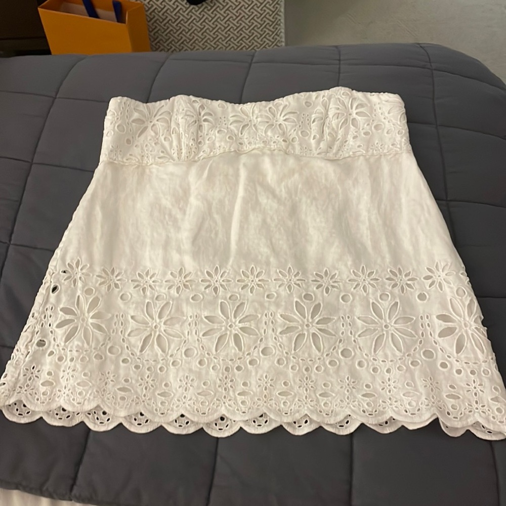 Lilly Pulitzer strapless white eyelet cotton tube top, strapless shirt